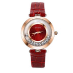 GUOU 8039 Hot Sale Ladies Watch Montre Femme Luxury Women's Watches Rhinestone Watch Bracelet Genuine Leather Clock