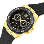 MISSFOX Watch Silicone Korean Version Versatile Diamond Fashion Three Eyes Quartz Ladies Watch 2593