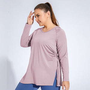Large Size women Clothes Long Sleeve Yoga Tight Breathable Sports Top Long Running Blouse Quick-Drying T-shirt for Women YY159
