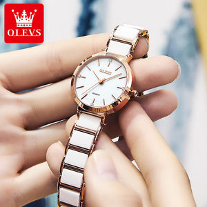 OLEVS women watch Fashion Korea Ceramic Waterproof lady Quartz casual office lady Watch 5877