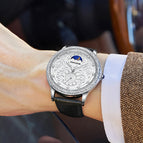 KIMSDUN brand retro carved sun moon and stars high-end men's waterproof mechanical watch K-2190A