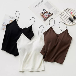 New seamless can be worn outside and inside with thin straps underwear vest all-in-one with chest pad sports beauty back sling