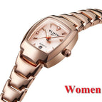 Couple Watches Men Women Stainless Steel Waterproof Quartz Watch Calendar Luminous Lovers Watch