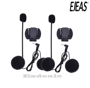 2PCS 3.5MM EJEAS V6 V6 Pro Accessories Earphone Speaker Microphone Clip Motorcycle Helmet Bluetooth Intercom Moto
