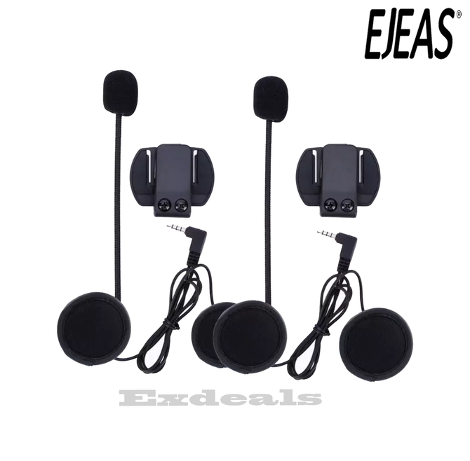 2PCS 3.5MM EJEAS V6 V6 Pro Accessories Earphone Speaker Microphone Clip Motorcycle Helmet Bluetooth Intercom Moto