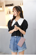 Touch screen mobile phone bag women's mini bag all-match small fresh shoulder messenger bag long wallet QB315