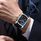 CHENXI's new multi-function sports watch men's leather rectangular waterproof luminous quartz men's casual watch CX-909