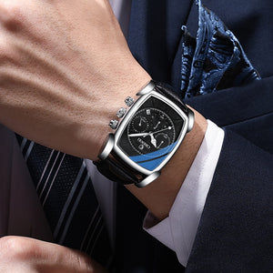 CHENXI's new multi-function sports watch men's leather rectangular waterproof luminous quartz men's casual watch CX-909