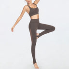 Women sports yoga Suit Mesh Material fitness running clothing y26b6995 + y26k6996