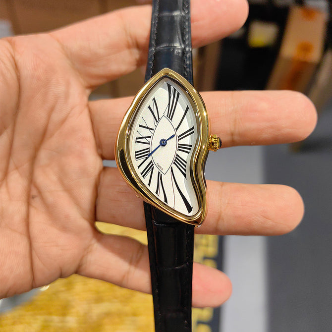 Medieval men's watch special-shaped melting twist y2k fashion high-end ins niche design quartz men casual watch