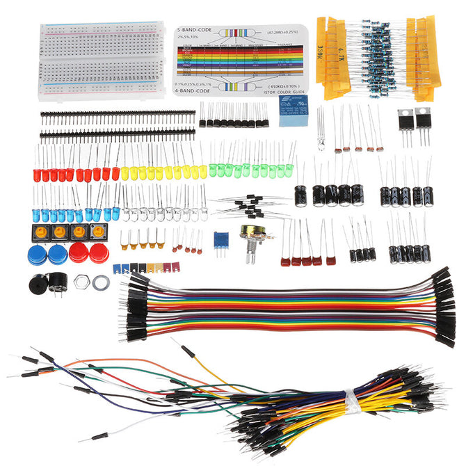 Geekcreit Electronic Components Base Starter Kits With Breadboard Resistor Capacitor LED Jumper Cable With Plastic Box Package For Geekcreit Arduino - products that work with official Arduino boards wholesale bulk price
