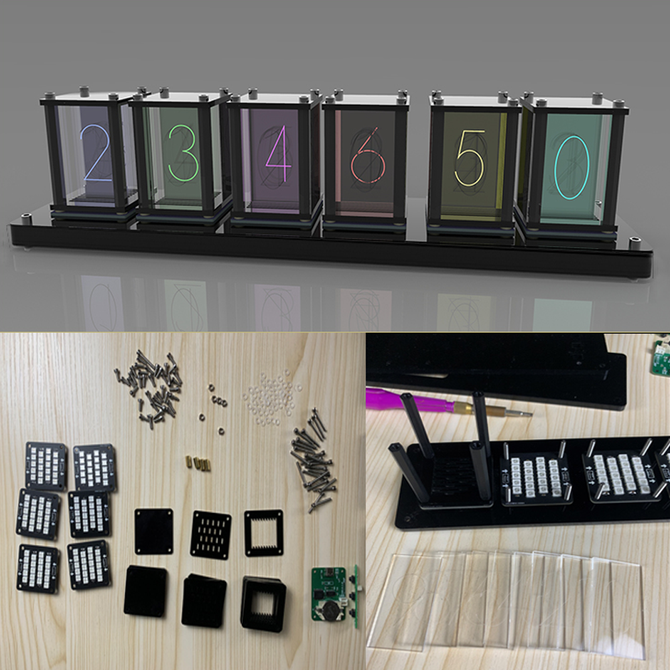 Geekcreit® Pseudo Glow Tube Clock DIY Kit Luminous Electronic Clock Creative Personality DIY Art Decoration Fashion Decoration Gift Parts wholesale bulk price