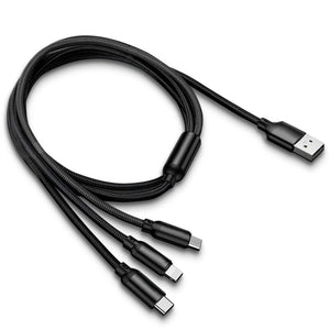 1.2M 3A 3 in 1 USB Cable for Mobile Phone Micro USB Type C Charger Cable for iPhone Charging Cable Micro USB Charger Cord