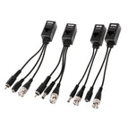 1 Pair BNC To RJ45 Passive Video Power + Audio Balun Transceiver For CCTV Camera 77UB