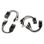 1 Pair BNC To RJ45 Passive Video Power + Audio Balun Transceiver For CCTV Camera 77UB