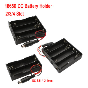 1 Pcs 2/3/4/Slot 18650 Battery Holder 18650 Battery Storage Box Case With DC 5.5x2.1mm Plastic + Meta DIY Series Connection