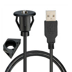 1 m / 2 m car dashboard installation USB 2.0 male to female socket panel extension cable single port USB2.0 female cable