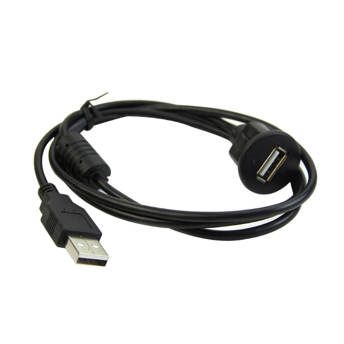 1 m / 2 m car dashboard installation USB 2.0 male to female socket panel extension cable single port USB2.0 female cable