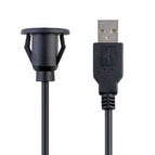 1 m / 2 m car dashboard installation USB 2.0 male to female socket panel extension cable single port USB2.0 female cable