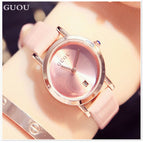 10 Colors GUOU Women Calendar Watches Lady's Luxury Wristwatch Genuine Leather Dress Watch Quartz watch Bracelet Clocks Dropship