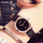 10 Colors GUOU Women Calendar Watches Lady's Luxury Wristwatch Genuine Leather Dress Watch Quartz watch Bracelet Clocks Dropship