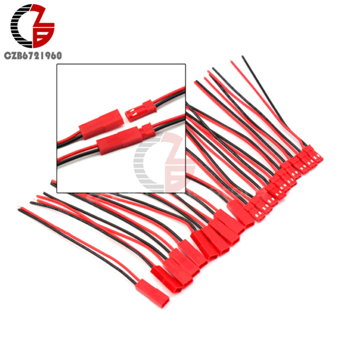 10 Pairs 100mm 10cm Male Female Connector JST Plug Cable For RC BEC Battery Helicopter DIY FPV Drone Quadcopter