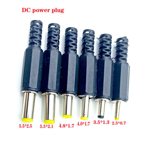 10 pcs/lot DC power plug 9mm length 5.5*2.1MM 3.5*1.3MM 30V 1A Electric Connectors Male Mount Jack Plug Wire Terminals Adapter