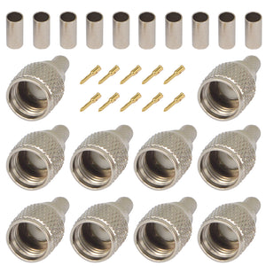 100 Pieces Mini-UHF Male Crimps Connector for RG58 RG142 LMR195 Cable Motorola Radio Antenna