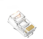1000PCS RJ45 RJ-45 Ethernet Network Cable Head Modular Plug Transparent Cat6 8P8C 8PIN Copoer Gold Plated Leads Connector