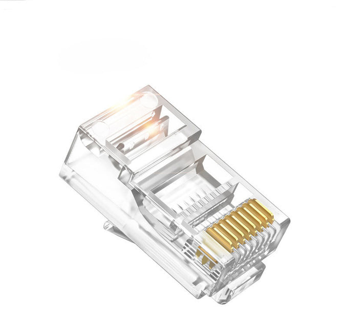 1000PCS RJ45 RJ-45 Ethernet Network Cable Head Modular Plug Transparent Cat6 8P8C 8PIN Copoer Gold Plated Leads Connector