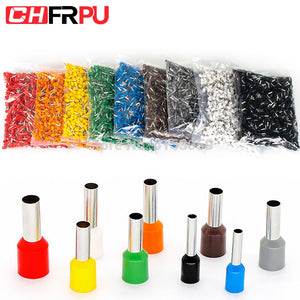 1000pcs Insulated Copper  Crimp Terminator cold pressed insulated termina VE0508 VE7508 VE1008 VE1508 VE2508 VE4009