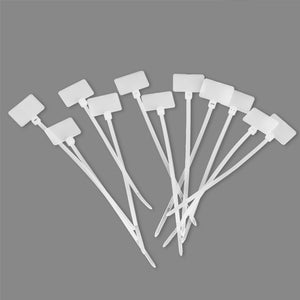 100PCS Easy Mark Plastic Nylon Cable Ties Tag Labels Self-Locking Markers Zip Network Loop Wire Straps 3*100 4X150 4x200MM