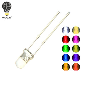 100PCS F5 5MM LED Diode Kit 3V DIY Set Light Emitting Warm White Green Red Blue Yellow Orange Purple UV Pink Ultra Bright 20mA wholesale bulk price