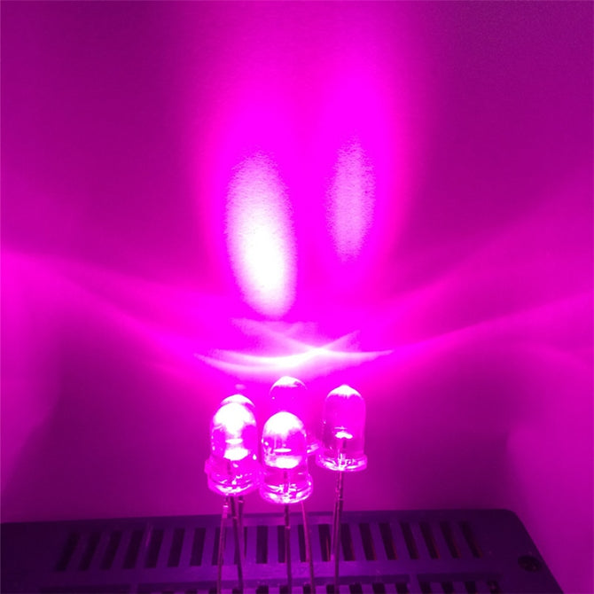 100PCS Pink LED Diode 5mm Clear Light-Emitting-Diodes Lampada Pink Diodo 5 mm Round LED Diod Brightness LED 5mm Lampada Head