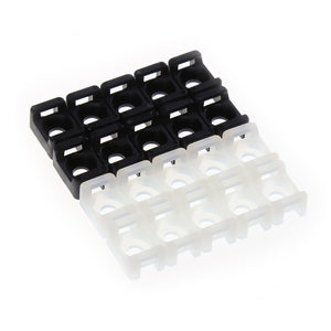100PCs 4.6mm Cable Tie Mount Wire Buddle Saddle Type Plastic Holder White Black