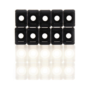 100Pcs 4.6mm IMC Black  and white  Width Cable Tie Base Saddle Type Mount Wire Holder