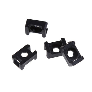 100Pcs 4.6mm IMC Black  and white  Width Cable Tie Base Saddle Type Mount Wire Holder