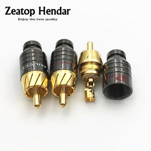 100Pcs Copper Paliccs RCA Male Plug Adapter RCA Soldering Cable Connector