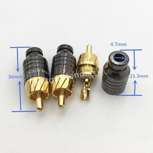 100Pcs Copper Paliccs RCA Male Plug Adapter RCA Soldering Cable Connector