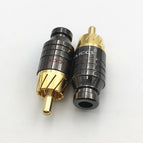 100Pcs Copper Paliccs RCA Male Plug Adapter RCA Soldering Cable Connector