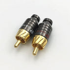100Pcs Copper Paliccs RCA Male Plug Adapter RCA Soldering Cable Connector