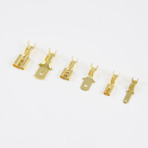 100Pcs/Lot 2.8/4.8/6.3mm Female and Male Crimp Terminal Connector Gold Brass/Silver Car Speaker Electric Wire Connectors Set