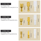 100Pcs/Lot 2.8/4.8/6.3mm Female and Male Crimp Terminal Connector Gold Brass/Silver Car Speaker Electric Wire Connectors Set