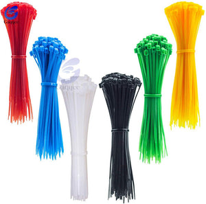 100mm Nylon Cable Tie 100pcs/pack Self-locking Nylon wire binding wrap straps 12 color width 2.5mm SGS Certified