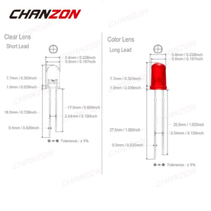 100pcs 5mm Flashing LED Light Emitting Diode Lamp Bulb RGB White Red Blue Green Yellow 3V Flickering Blinking Arduino Indicator