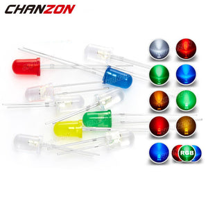 100pcs 5mm Flashing LED Light Emitting Diode Lamp Bulb RGB White Red Blue Green Yellow 3V Flickering Blinking Arduino Indicator
