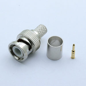 100pcs High Quality BNC Male Crimp Type Soldering Connector for CCTV System BNC Female Jack Couple Conector RG58/RG59/RG6