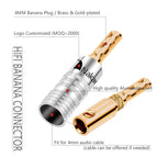 100pcs Nakamichi Banana plug 24K Gold Plated Copper BFA 4mm Banana connector Male Speaker plug black&red