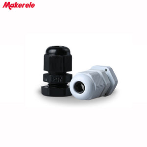 100pcs/lots Cable Glands  PG7  Plastic Nylon Waterproof Joints IP68 cable connector for 3-6.5mm cable Black/white