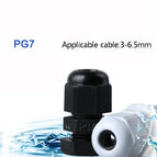 100pcs/lots Cable Glands  PG7  Plastic Nylon Waterproof Joints IP68 cable connector for 3-6.5mm cable Black/white